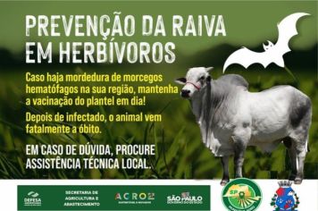 CAMPANHA EDUCATIVA SOBRE RAIVA DOS HERBÍVOROS (BOVINOS E BUBALINOS)