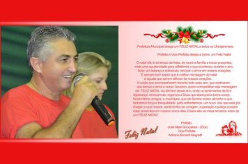 Prefeitura Municipal deseja um FELIZ NATAL a todos os Ubirajarenses