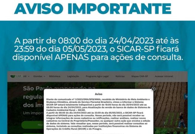 AVISO - CAR , SICAR-SP