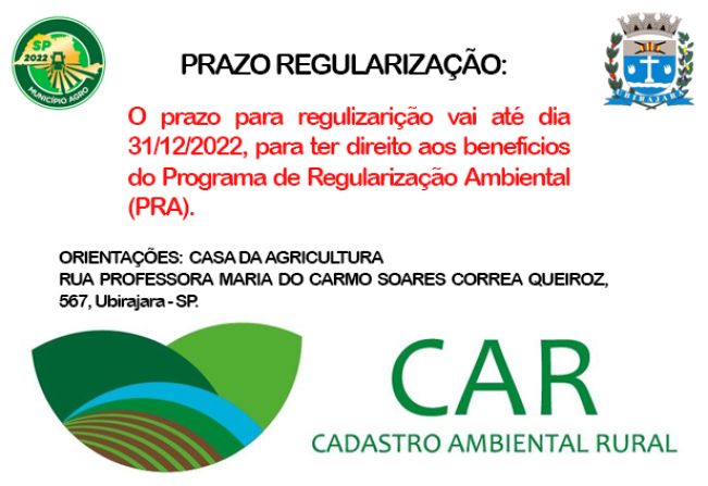 ORIENTAÇÕES SOBRE REGULARIZAÇÃO DO CAR