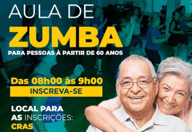 Aula de Zumba para pessoas à partir de 60 anos. 