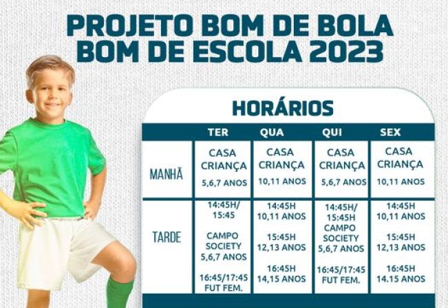 Projeto bom de bola bom de escola.